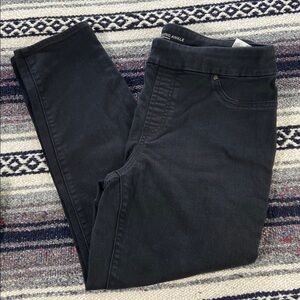Chicos Sz 1 Pull On Jegging Ankle Black Skinny Stretch Jeans Crop Regular 32x25